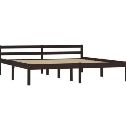 Twijfelaars-vidaXL - Tweepersoonbed met hoodfbord - Donkerbruin - Hout - 160x200 cm