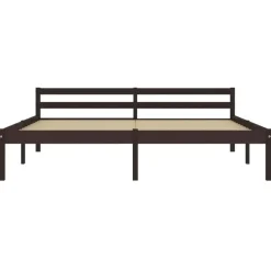 Twijfelaars-vidaXL - Tweepersoonbed met hoodfbord - Donkerbruin - Hout - 160x200 cm