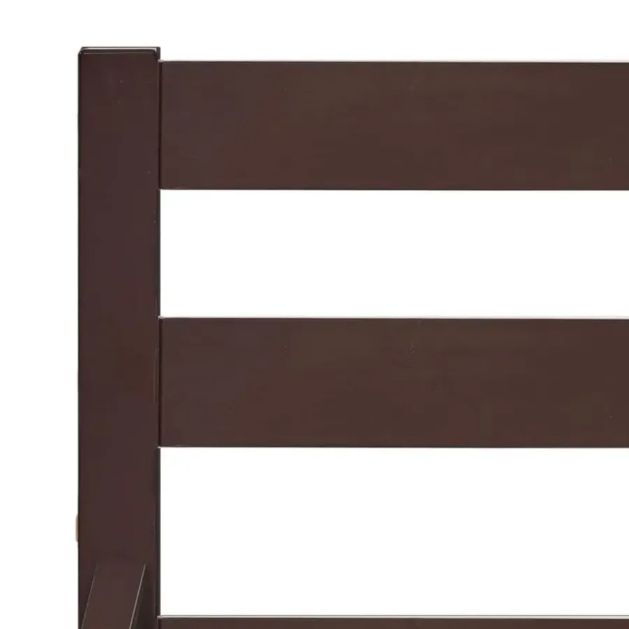 Twijfelaars-vidaXL - Tweepersoonbed met hoodfbord - Donkerbruin - Hout - 160x200 cm