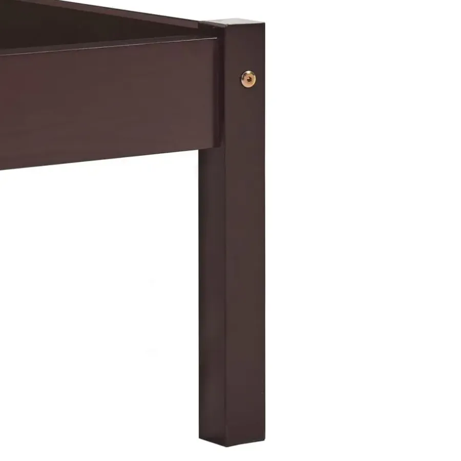 Twijfelaars-vidaXL - Tweepersoonbed met hoodfbord - Donkerbruin - Hout - 160x200 cm