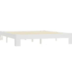 Twijfelaars-vidaXL - Tweepersoonbed met lattenbodem - Wit - Massief grenenhout - 160x200 cm