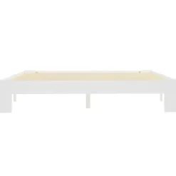 Twijfelaars-vidaXL - Tweepersoonbed met lattenbodem - Wit - Massief grenenhout - 160x200 cm