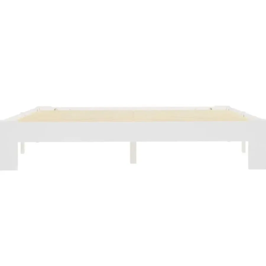 Twijfelaars-vidaXL - Tweepersoonbed met lattenbodem - Wit - Massief grenenhout - 160x200 cm