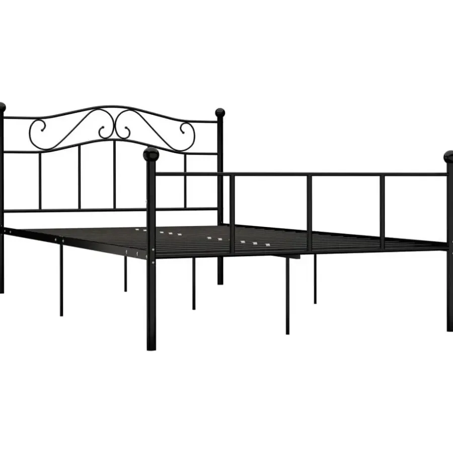 Twijfelaars-vidaXL - Tweepersoonbed -Zwart - Metaal - 140x200 cm