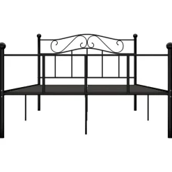 Twijfelaars-vidaXL - Tweepersoonbed -Zwart - Metaal - 140x200 cm