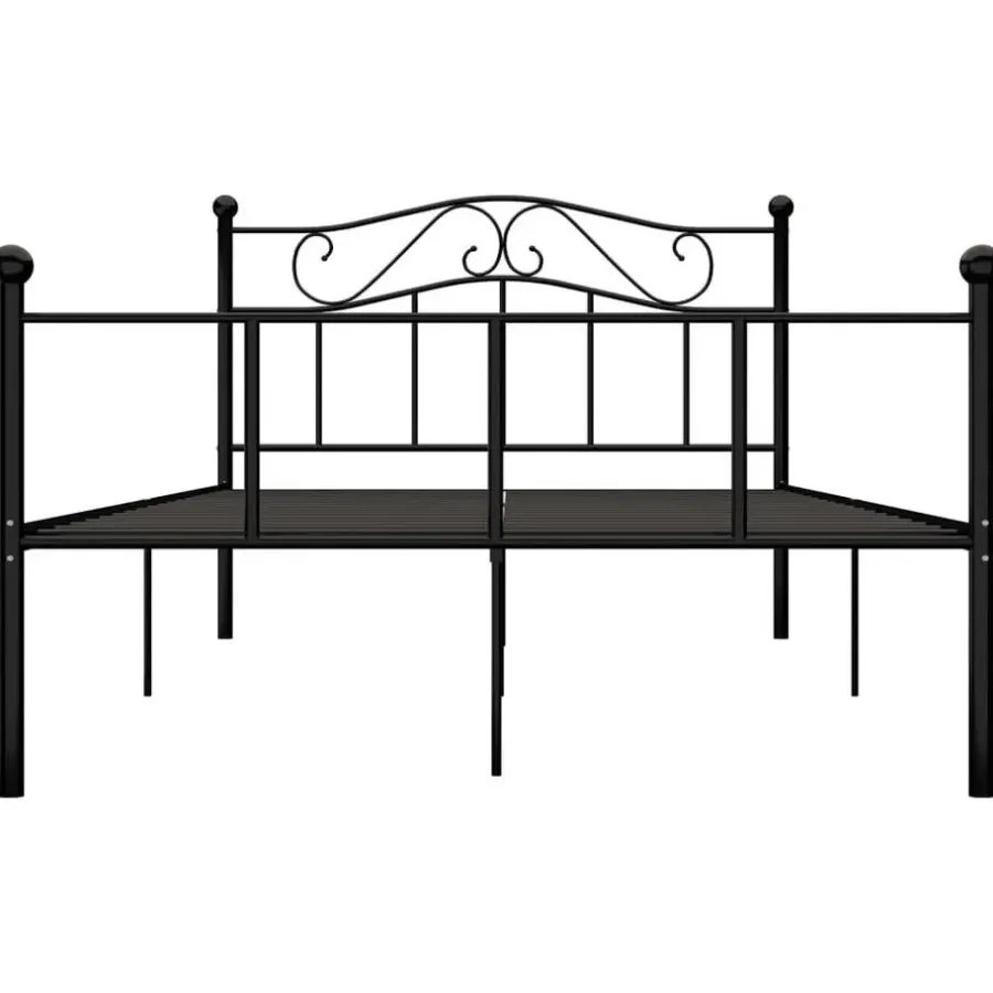 Twijfelaars-vidaXL - Tweepersoonbed -Zwart - Metaal - 140x200 cm