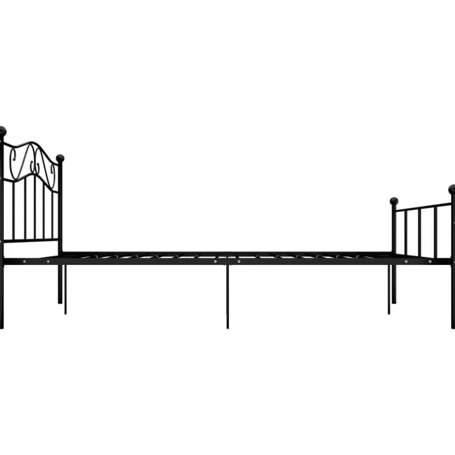 Twijfelaars-vidaXL - Tweepersoonbed -Zwart - Metaal - 140x200 cm
