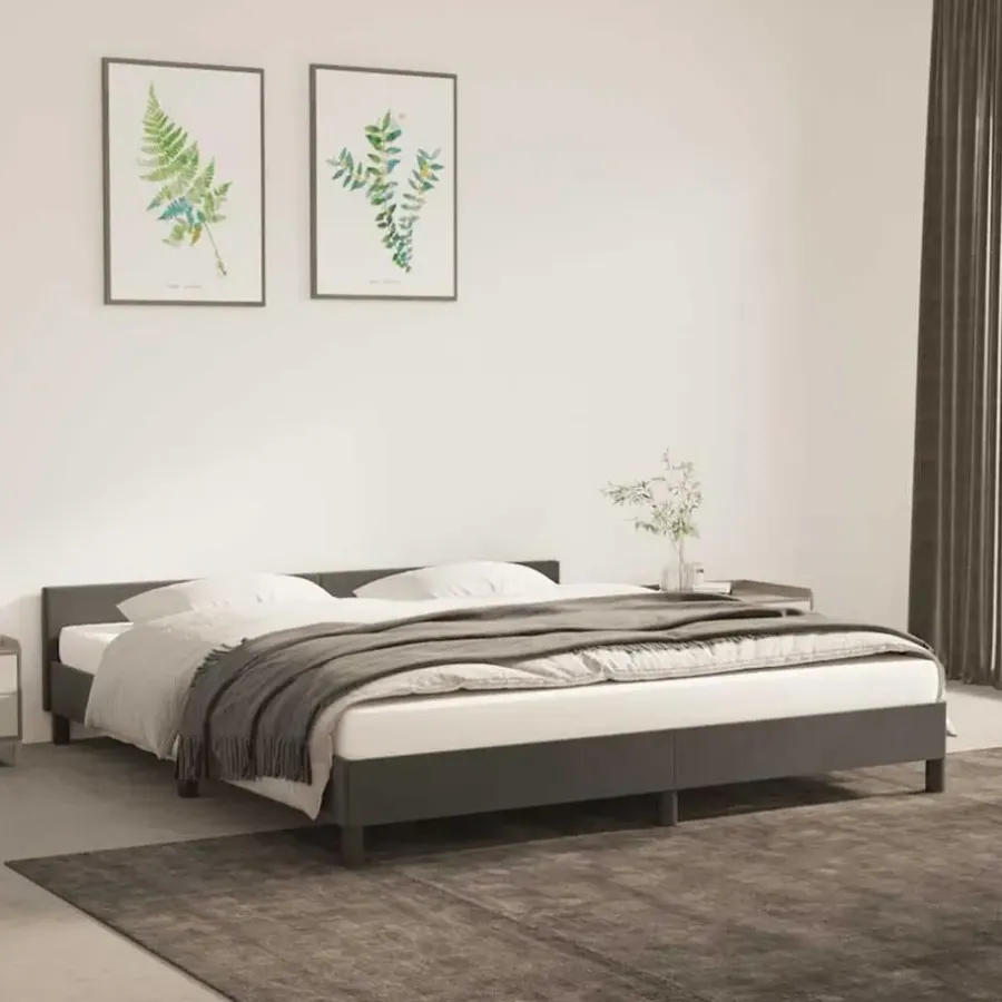 2-Persoons Bedden-vidaXL - Tweepersoonsbed - Donkergrijs - Fluweel - 160x200 cm