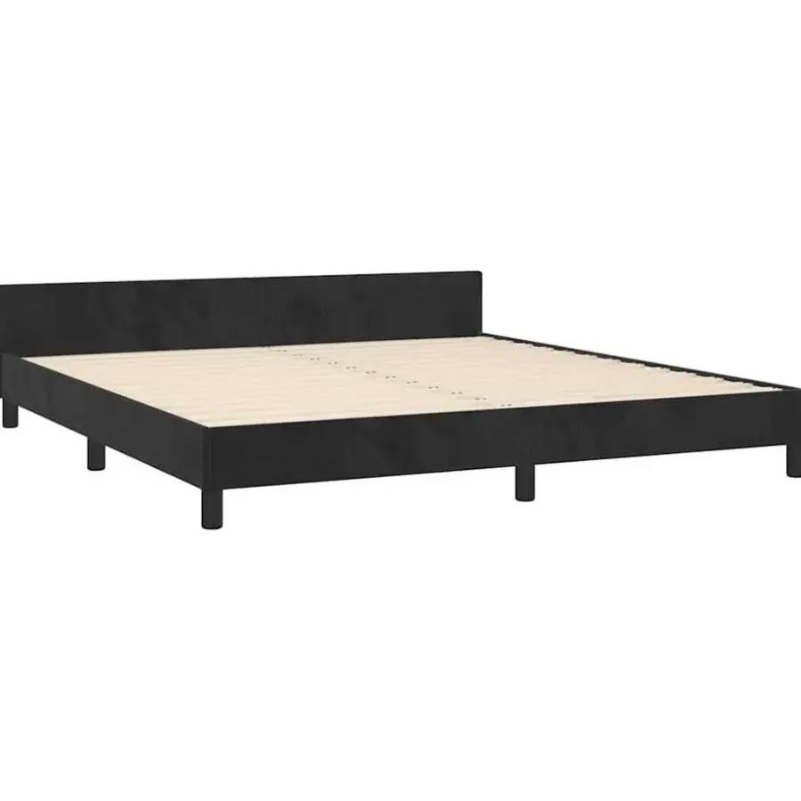 2-Persoons Bedden-vidaXL - Tweepersoonsbed frame zonder matras - Zwart - Fluweel - 180x200 cm