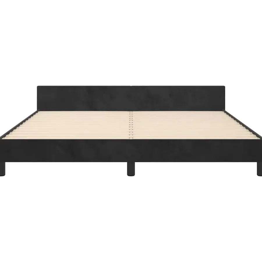 2-Persoons Bedden-vidaXL - Tweepersoonsbed frame zonder matras - Zwart - Fluweel - 180x200 cm