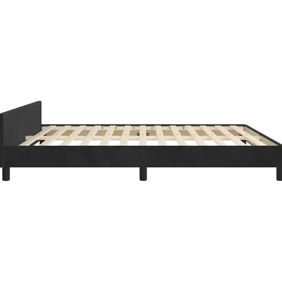 2-Persoons Bedden-vidaXL - Tweepersoonsbed frame zonder matras - Zwart - Fluweel - 180x200 cm