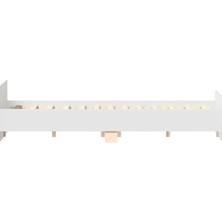 vidaXL - Tweepersoonsbed met hoofd- en voeteneinde - Wit - Hout - 120x200 cm