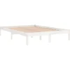 vidaXL - Tweepersoonsbed met latten en poten - Wit - Massief hout - 180x200 cm