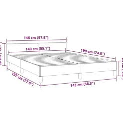 2-Persoons Bedden-vidaXL - Tweepersoonsbed met hoofdeinde - Lichtgrijs - Fluweel - 140x190 cm
