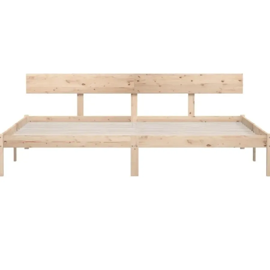 vidaXL - Tweepersoonsbed met hoofdbord - Massief grenenhout - 180x200 cm