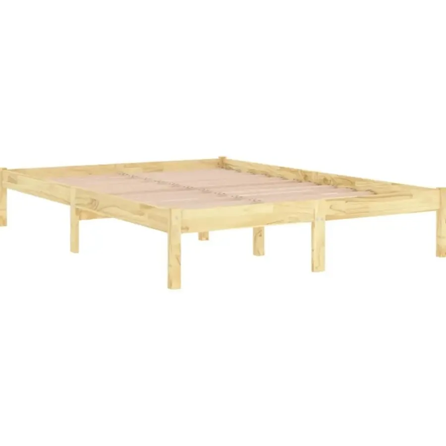 2-Persoons Bedden-vidaXL - Tweepersoonsbedden - Bruin - Grenenhout - 120 x 200 cm