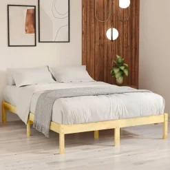 2-Persoons Bedden-vidaXL - Tweepersoonsbedden - Bruin - Grenenhout - 120 x 200 cm