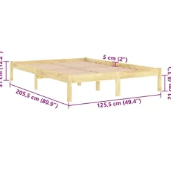 2-Persoons Bedden-vidaXL - Tweepersoonsbedden - Bruin - Grenenhout - 120 x 200 cm