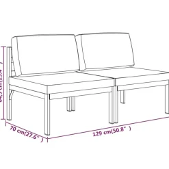 vidaXL - Tweezitsbank - Antraciet - Aluminium