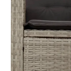vidaXL - Verstelbare loungebank met kussens - Lichtgrijs rattan - 105x66x93 cm