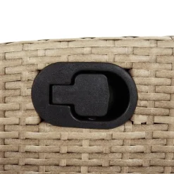 Loungebanken-vidaXL - Verstelbare loungebank met grijs kussens - Beige rattan - 105x66x93 cm