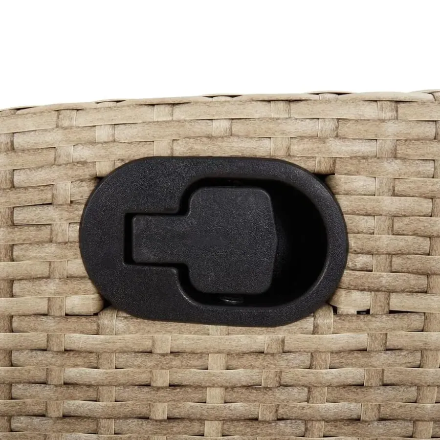 vidaXL - Verstelbare loungebank met grijs kussens - Beige rattan - 105x59x93 cm