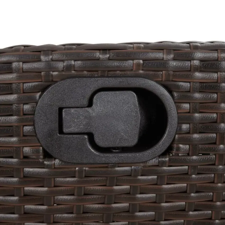 Loungebanken-vidaXL - Verstelbare loungebank met crème kussens - Bruin rattan - 104x59x93 cm