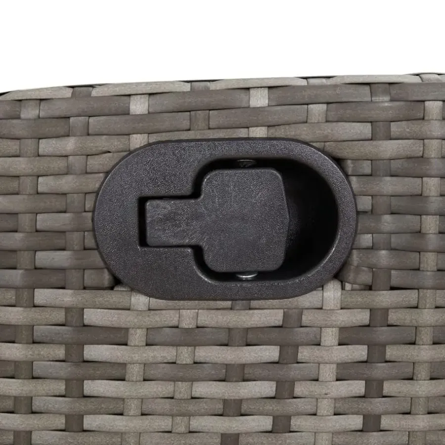 Loungebanken-vidaXL - Verstelbare loungebank met kussens - Grijs - Poly rattan - 104x59x93 cm