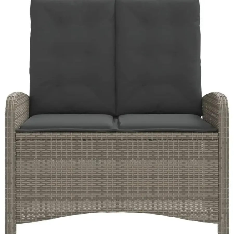 vidaXL - Verstelbare loungebank met kussens - Grijs - Poly rattan - 105x59x93 cm