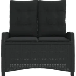 vidaXL - Verstelbare loungebank met kussens - Zwart - Poly rattan - 105x66x93 cm