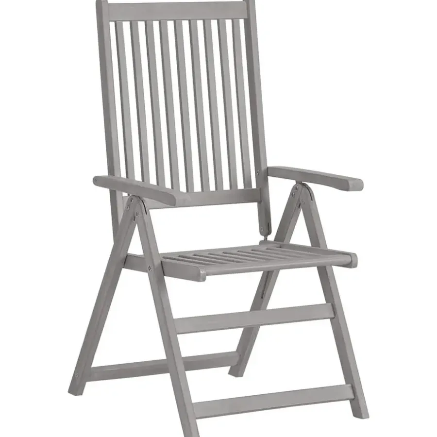 vidaXL - Verstelbare tuinstoelen met kussens - Grijs - Acaciahout - 2 stuks
