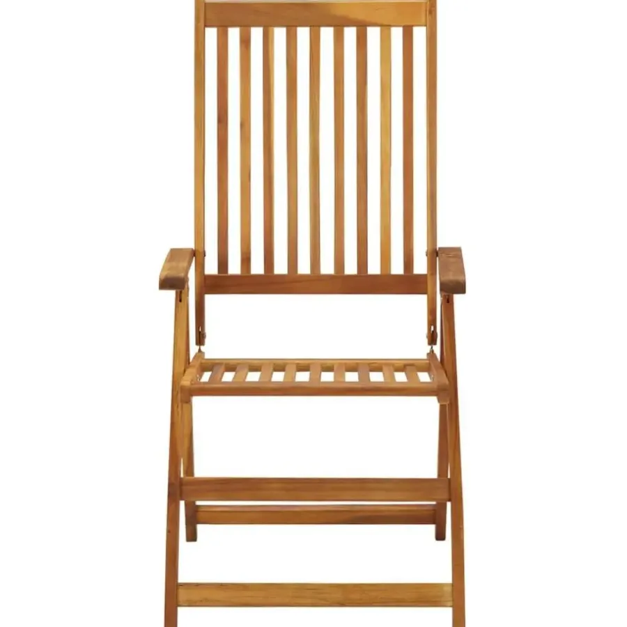 vidaXL - Verstelbare tuinstoelen met kussens - Blauw - Hout - 4 stuks