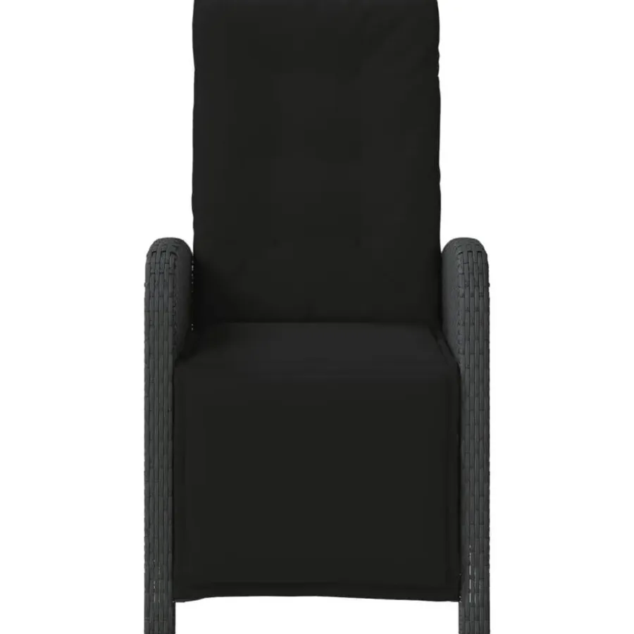 vidaXL - Verstelbare tuinstoelen - Kussens - Zwart - Poly rattan - 2 stuks