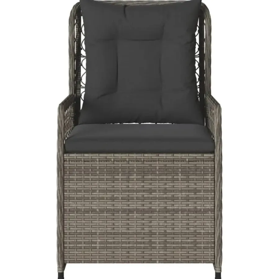 Tuinstoelen-vidaXL - Verstelbare tuinstoelen - Grijs - Poly rattan - 2 stuks