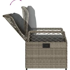 Tuinstoelen-vidaXL - Verstelbare tuinstoelen - Grijs - Poly rattan - 2 stuks