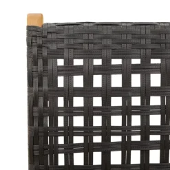 Tuinstoelen-vidaXL - Verstelbare tuinstoelen - Zwart - Poly rattan en hout zwart - 4 stuks