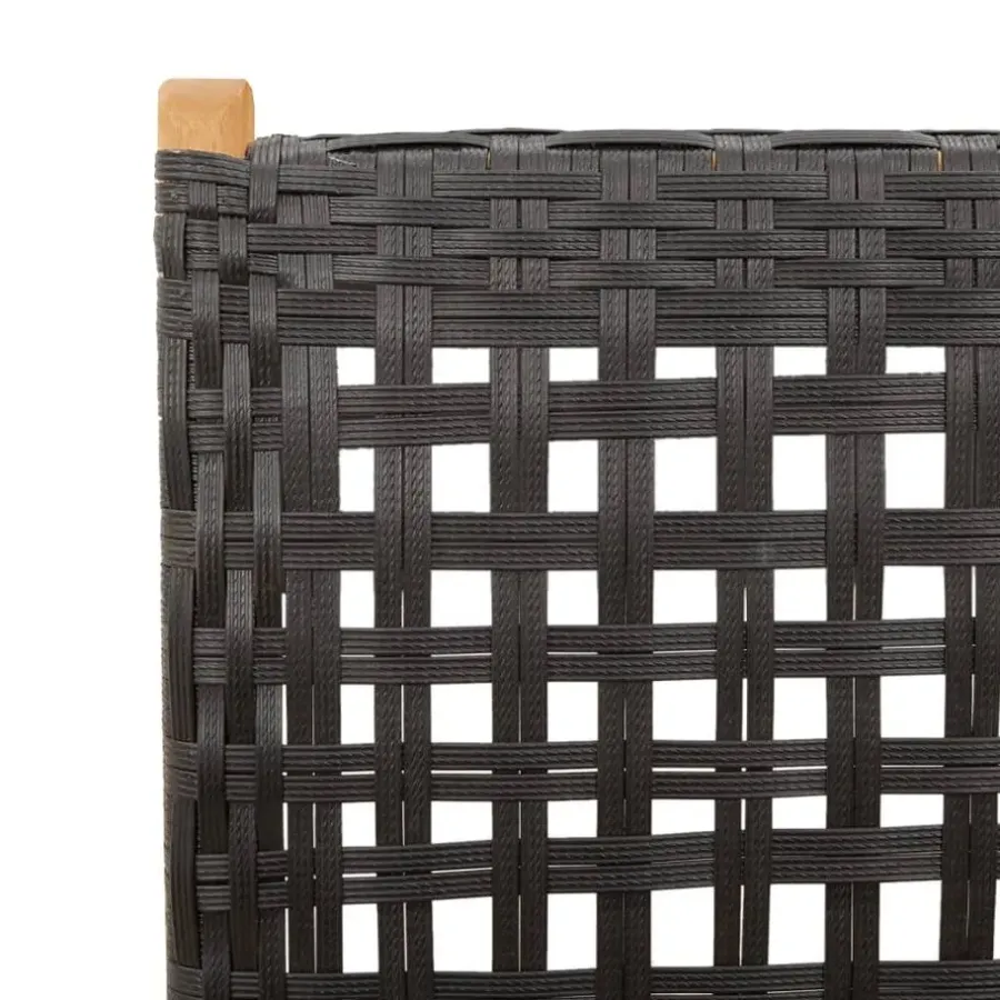 Tuinstoelen-vidaXL - Verstelbare tuinstoelen - Zwart - Poly rattan en hout zwart - 4 stuks