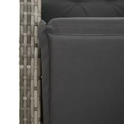 vidaXL - Verstelbare tuinstoelen - Voetensteun - Grijs - Poly rattan - 2 stuks