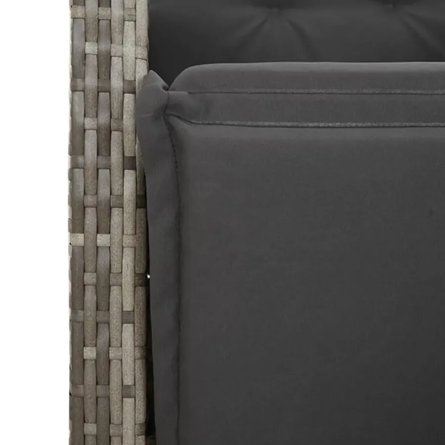 vidaXL - Verstelbare tuinstoelen - Voetensteun - Grijs - Poly rattan - 2 stuks