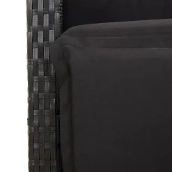 vidaXL - Verstelbare tuinstoelen met voetensteun - Zwart - Poly rattan - 2 stuks