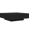 Salontafels-vidaXL - Vierkante salontafel met LED - Zwart - Bewerkt hout - 100x100x31 cm