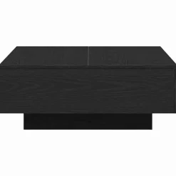 vidaXL - Vierkante salontafel - Zwart eiken - Bewerkt hout - 80x80x31 cm