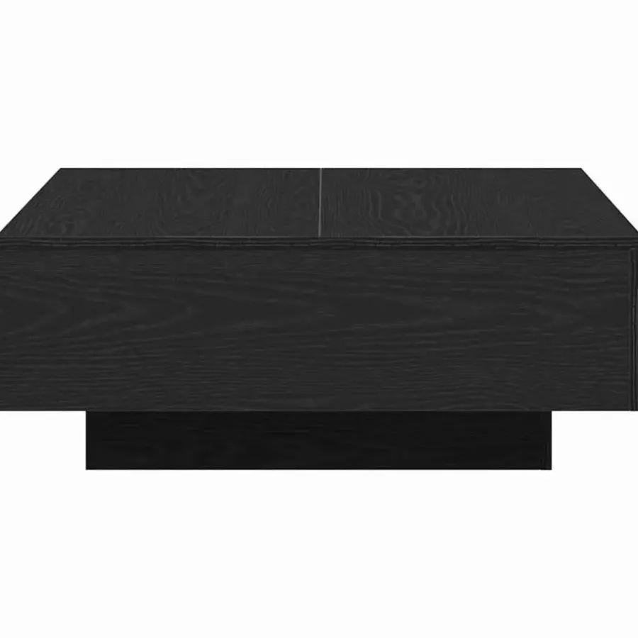 vidaXL - Vierkante salontafel - Zwart eiken - Bewerkt hout - 80x80x31 cm