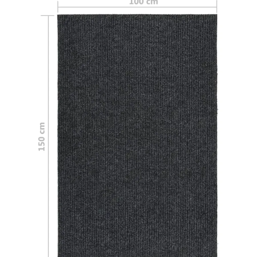 vidaXL - Vloerkleed - Antraciet - Polypropyleen - 100 x 150 cm