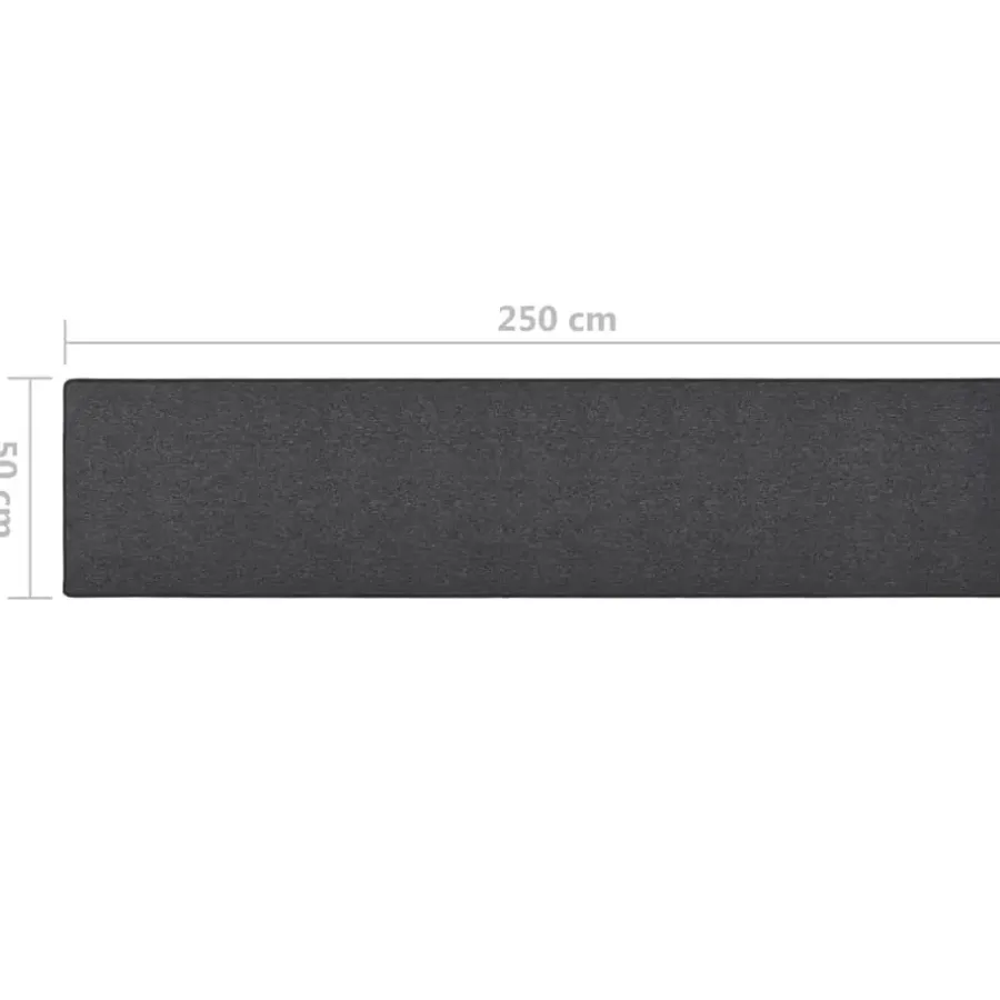 Tapijtlopers En Keukenlopers-vidaXL - Vloerkleed - Antraciet - Polypropyleen - 50 x 250 cm