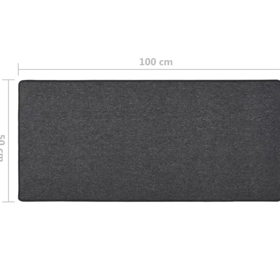 vidaXL - Vloerkleed - Antraciet - Polypropyleen - 50 x 100 cm