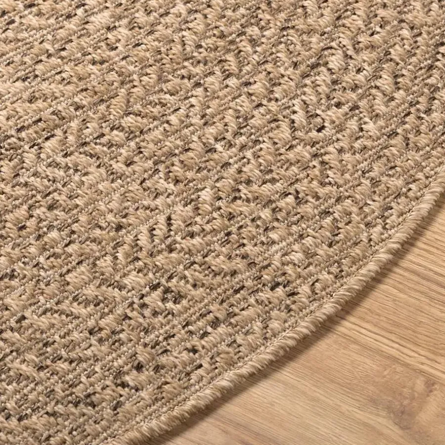 Ronde Vloerkleden-vidaXL - Vloerkleed - Bruin - Polypropyleen - Ø 90 cm