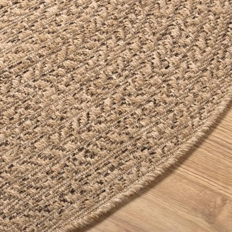 Ronde Vloerkleden-vidaXL - Vloerkleed - Bruin - Polypropyleen - Ø 90 cm