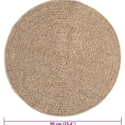 Ronde Vloerkleden-vidaXL - Vloerkleed - Bruin - Polypropyleen - Ø 90 cm