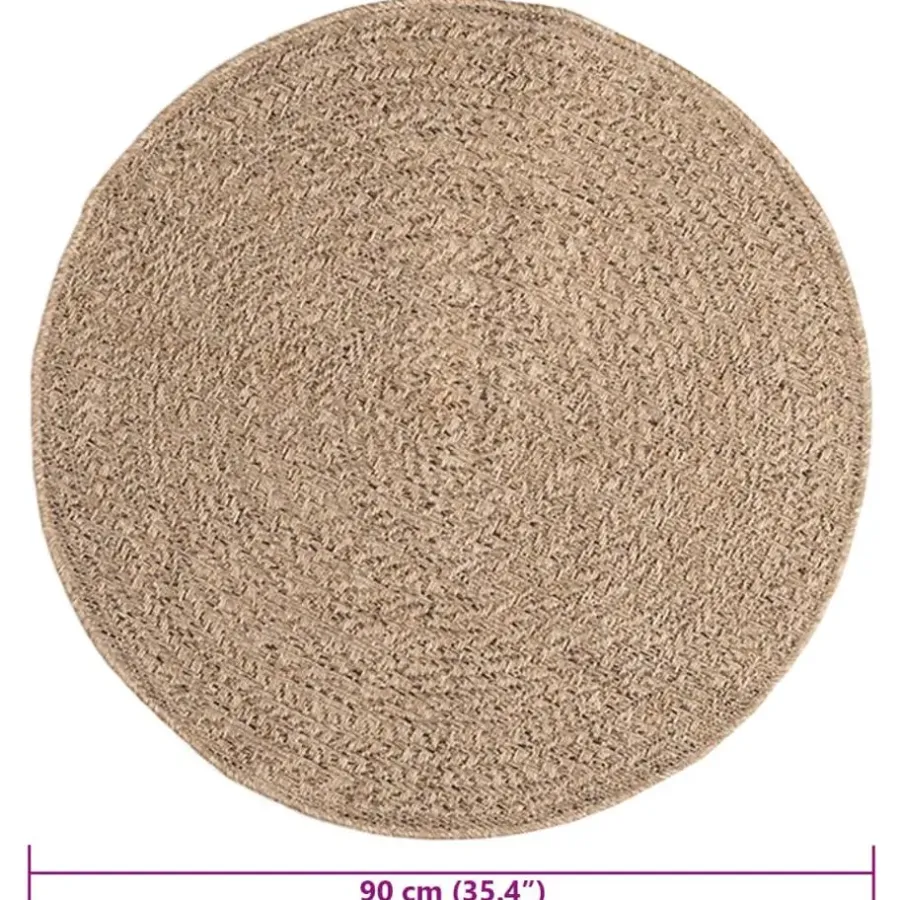 Ronde Vloerkleden-vidaXL - Vloerkleed - Bruin - Polypropyleen - Ø 90 cm